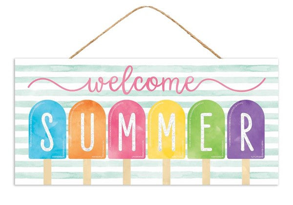 Welcome Summer Popsicle Sign - Designer DIY