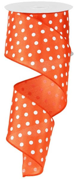 2.5" Orange with White Dot Ribbon - Designer DIY