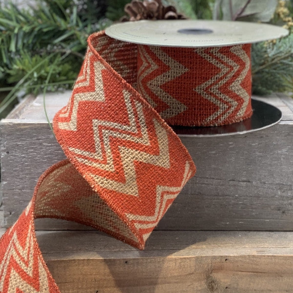 2.5" Orange Chevron DESIGNER Ribbon - Designer DIY