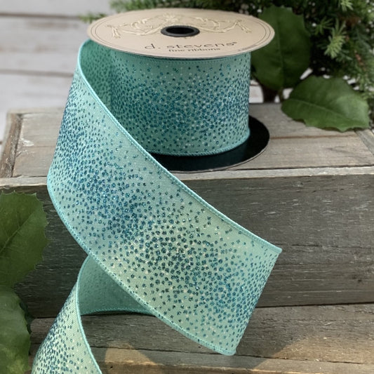 2.5" Turquoise Glitter Dot DESIGNER Ribbon - Designer DIY