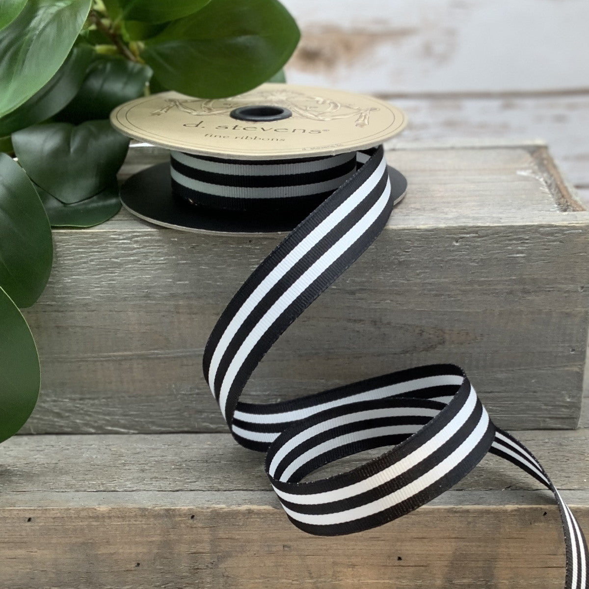 1" Black Stripe DESIGNER Ribbon | 25 YARDS - Designer DIY
