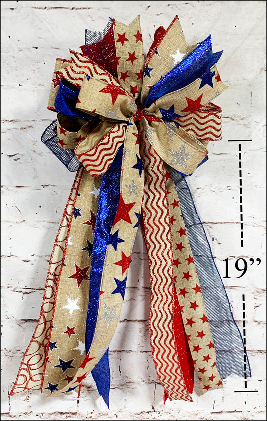 Patriotic Handmade Bow - Designer DIY