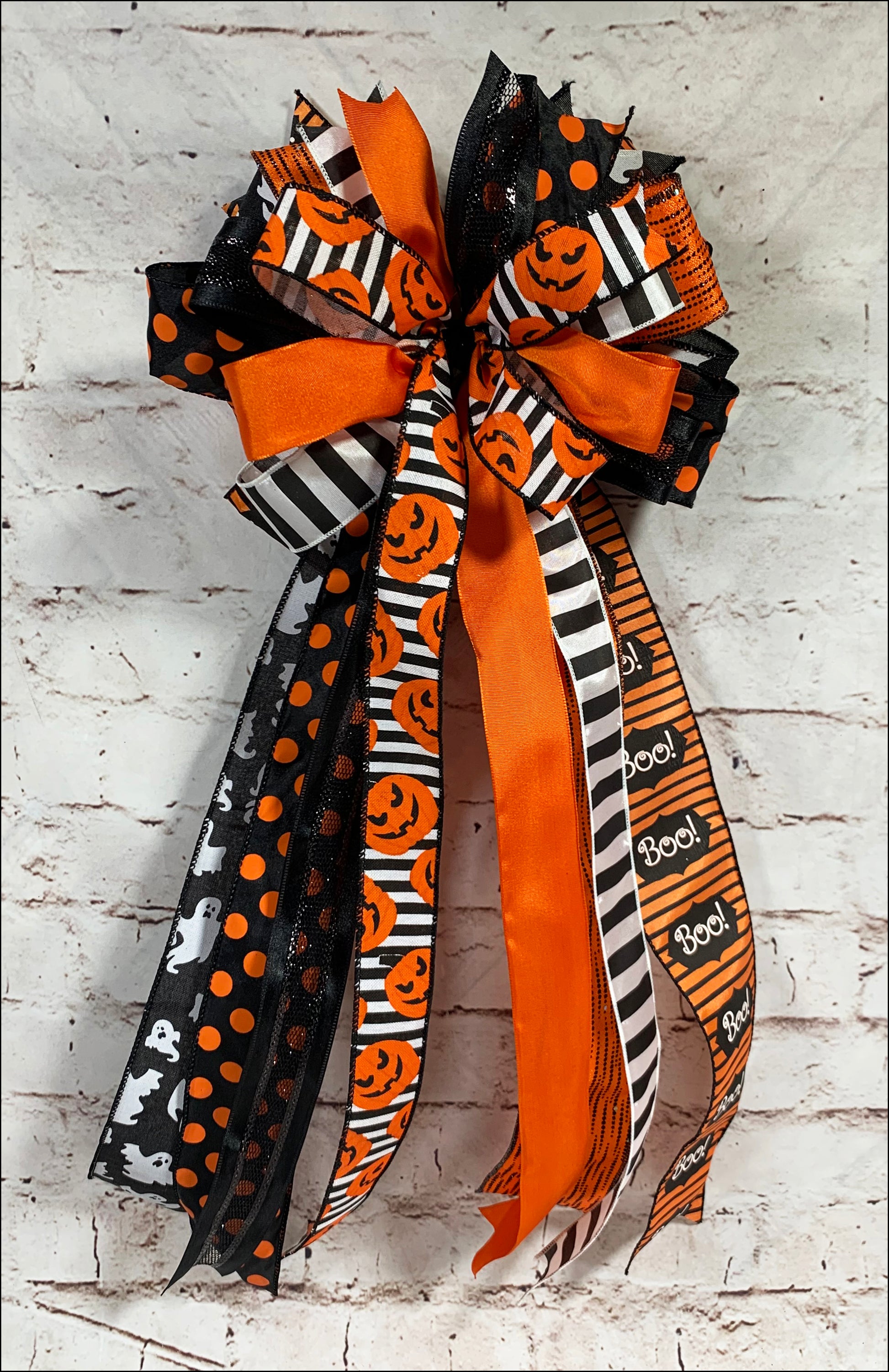 Jack-O-Lantern Handmade Bow - Designer DIY