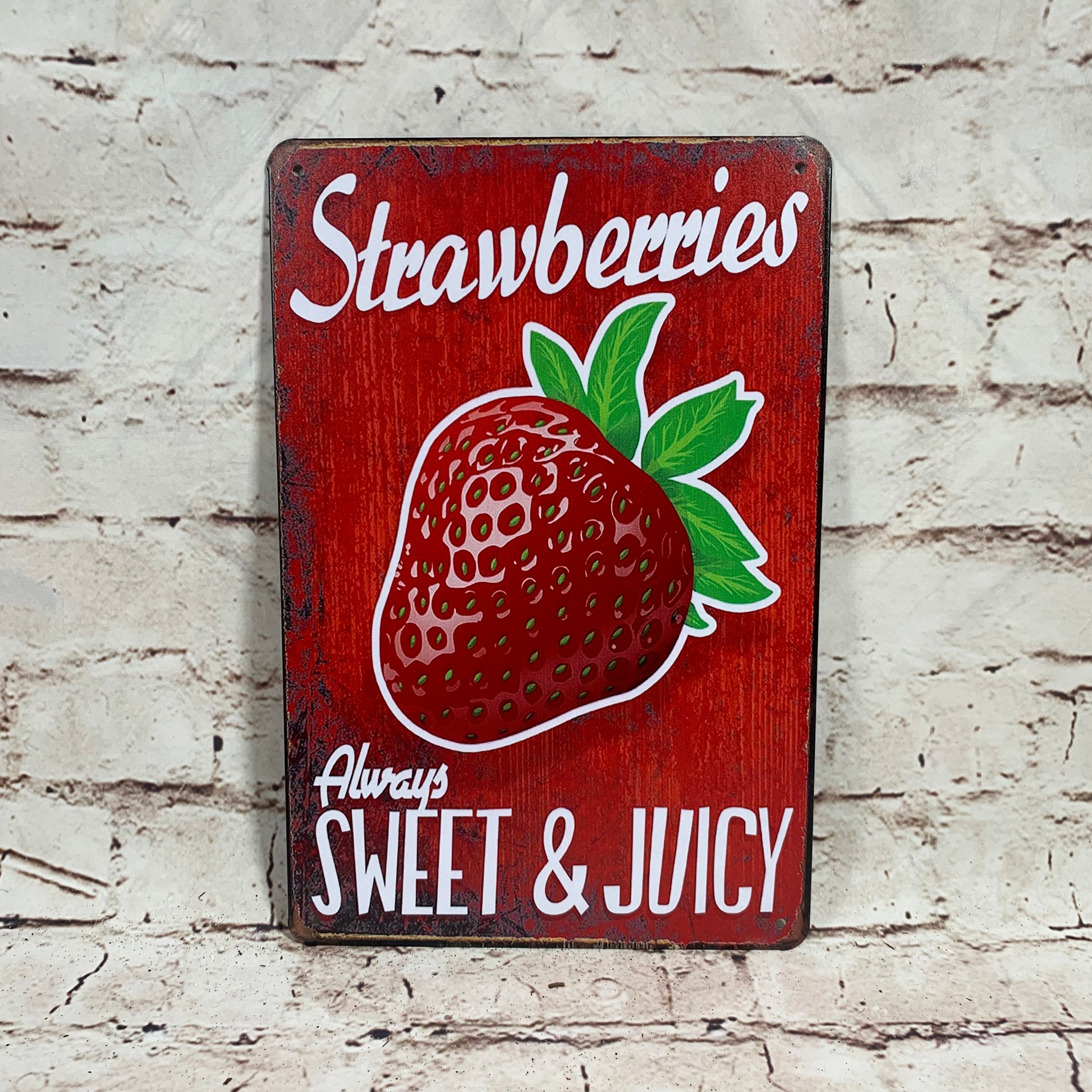 Strawberry Metal Sign - Designer DIY