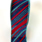 2.5" Navy, Red, Turquoise Stripe Ribbon - Designer DIY