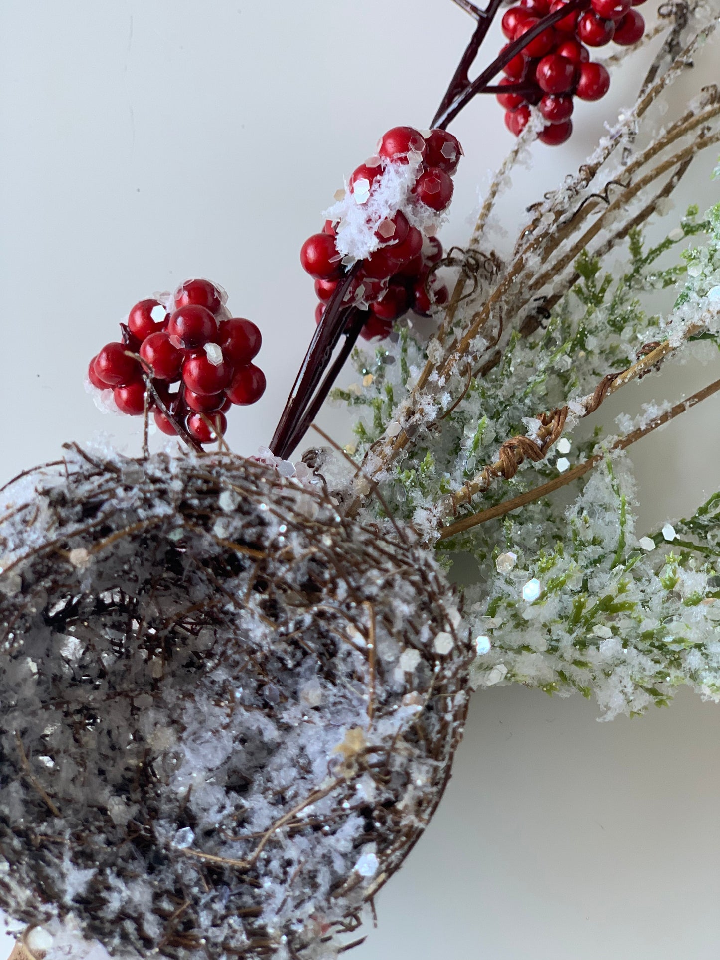 Frosted Nest & Berries Pick - Designer DIY