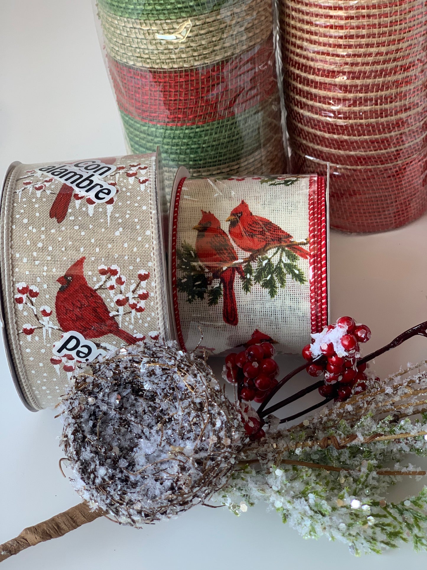 Frosted Nest & Berries Pick - Designer DIY