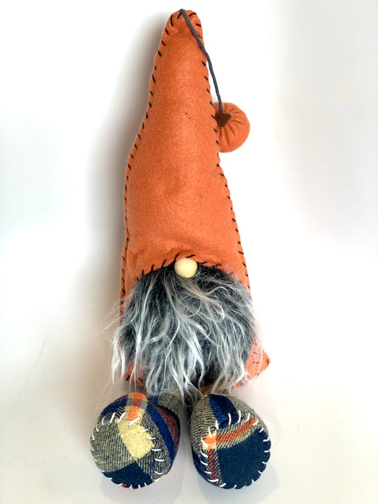 Fall Plaid Gnome | Navy Blue and Orange - Designer DIY