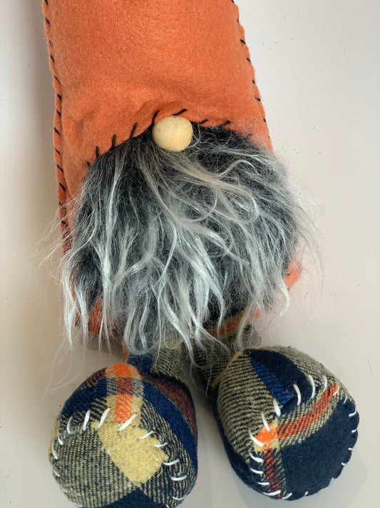 Fall Plaid Gnome | Navy Blue and Orange - Designer DIY