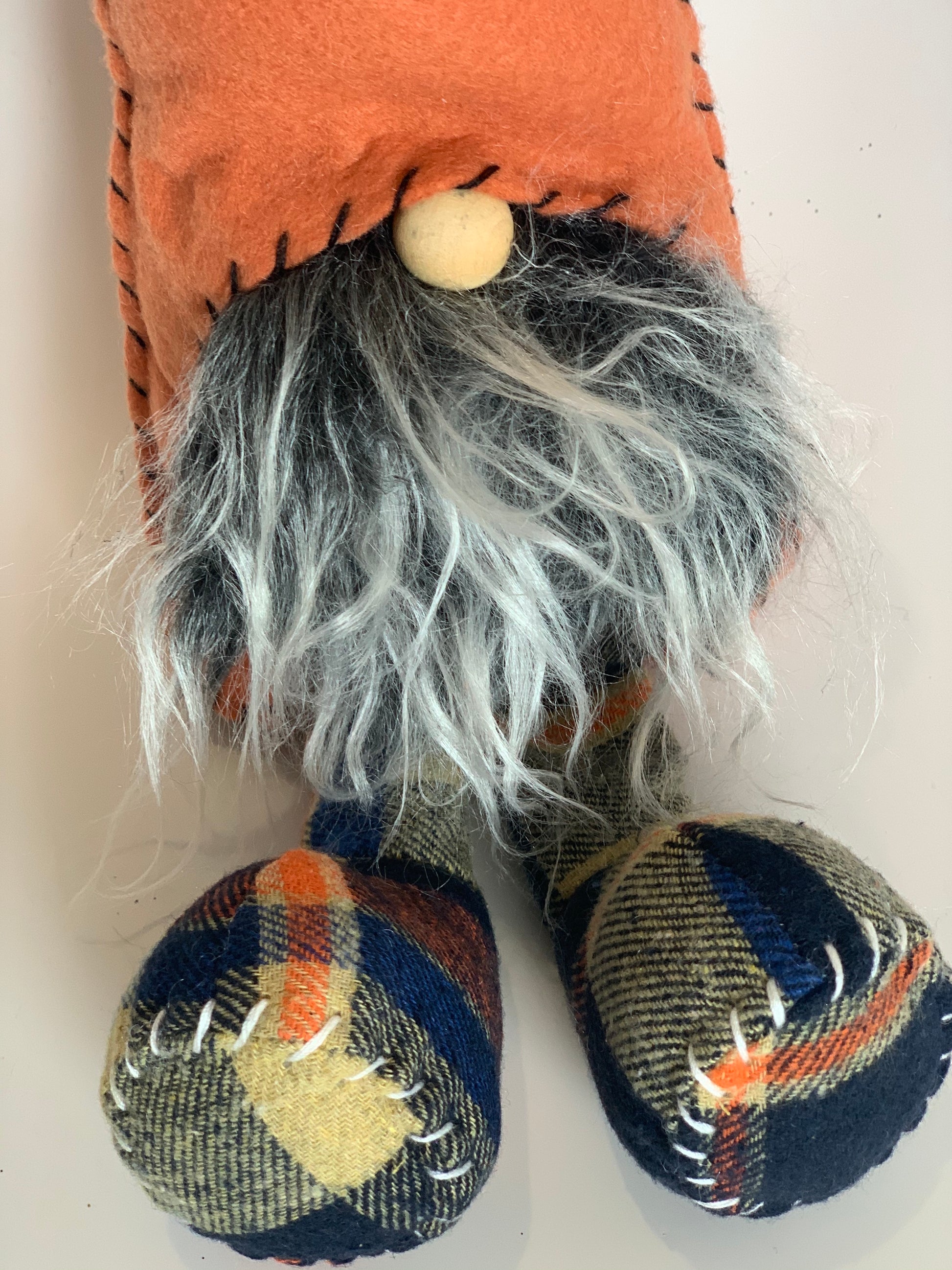 Fall Plaid Gnome | Navy Blue and Orange - Designer DIY