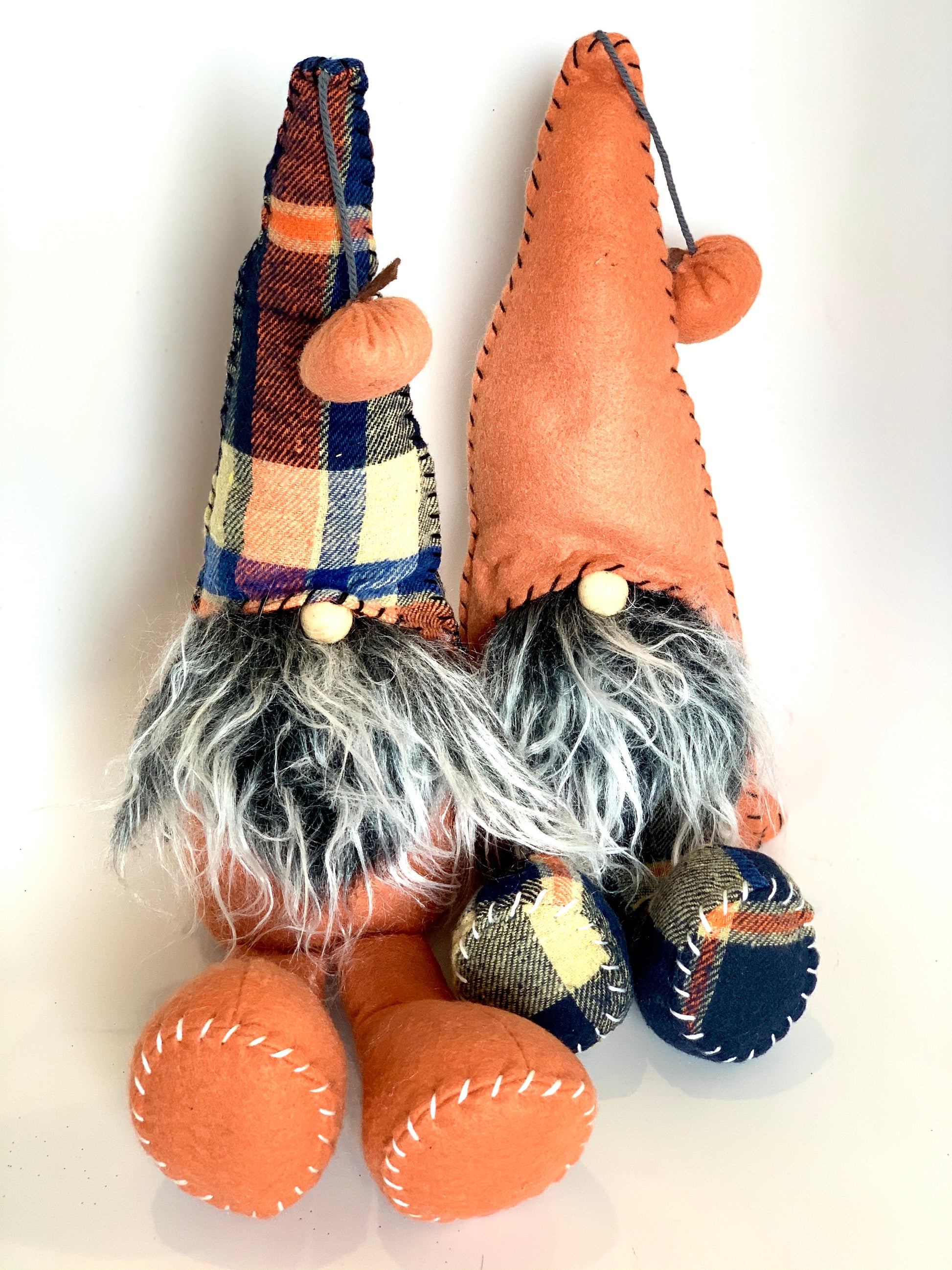 Fall Plaid Gnome | Navy Blue and Orange - Designer DIY