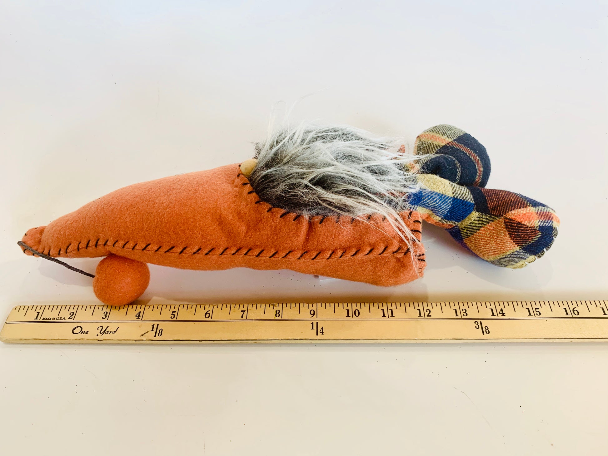 Fall Plaid Gnome | Navy Blue and Orange - Designer DIY