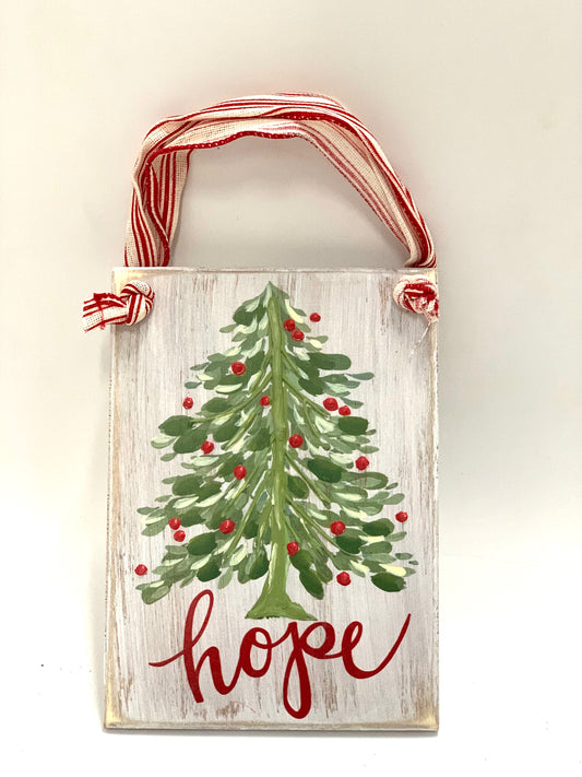 Hope Christmas Wood Sign | Ornament - Designer DIY