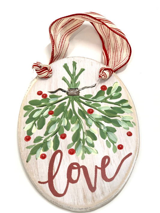 Mistletoe Christmas Wood Sign | Ornament - Designer DIY
