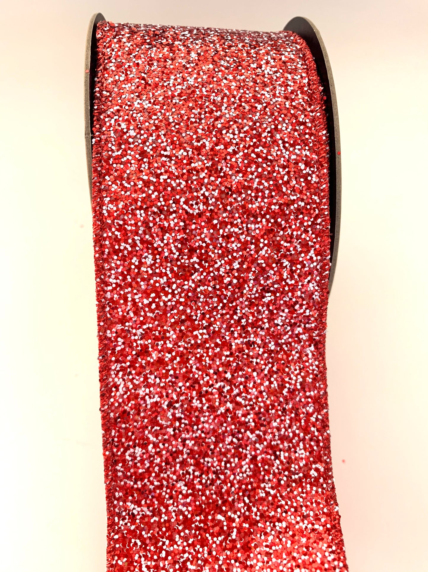 2.5" Red & White Glitter DESIGNER Ribbon - Designer DIY