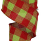 2.5" Red & Lime Check Ribbon - Designer DIY