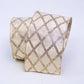 4" Champagne Glitter Check DESIGNER Ribbon - Designer DIY