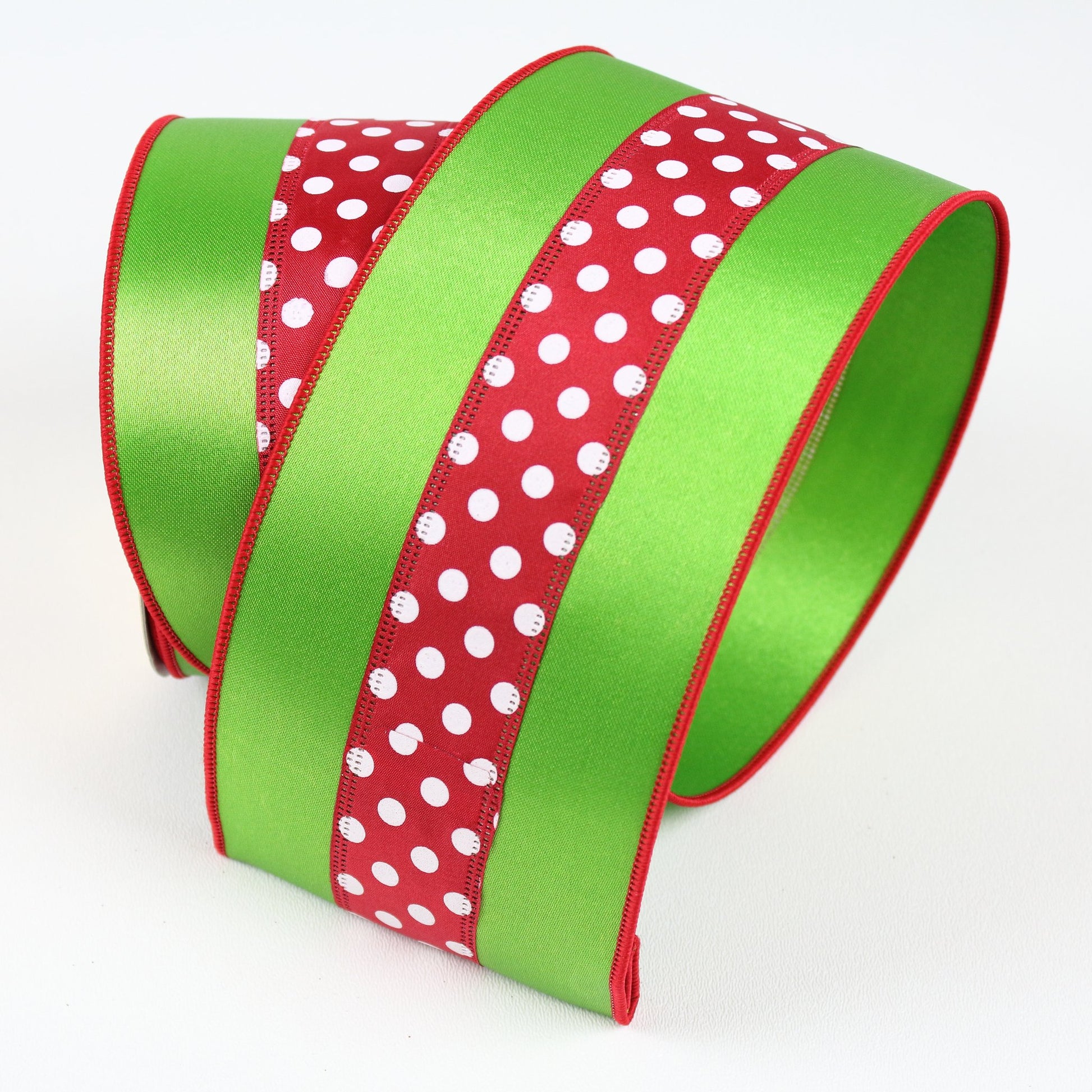 4" Christmas Polka Dot DESIGNER Ribbon - Designer DIY