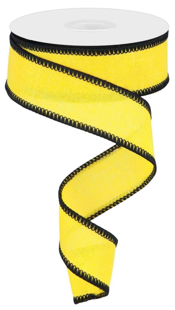 1.5" Yellow with Black Edge Ribbon - Designer DIY