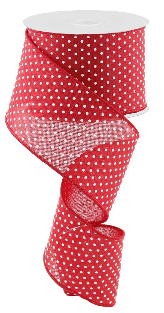 2.5" Red with White Dots Ribbon - Designer DIY