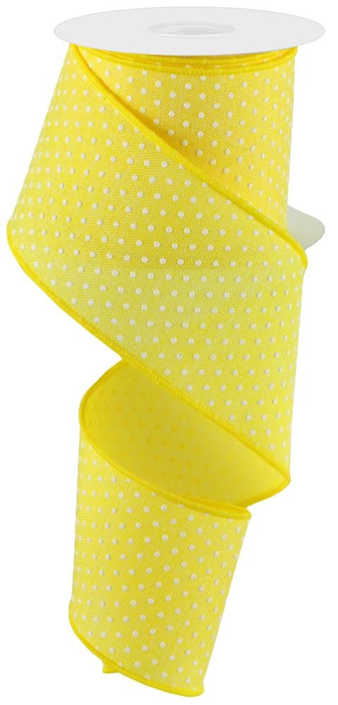 2.5" Yellow with White Swiss Dot Ribbon - Designer DIY