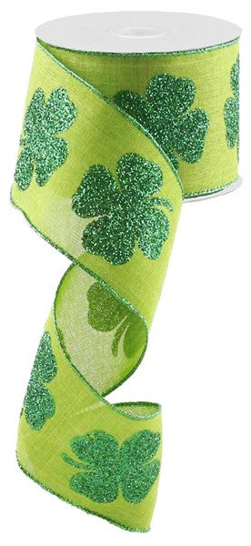 2.5" Green Clover Ribbon - Designer DIY