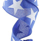 2.5" Royal Blue with White Glitter Star Ribbon - Designer DIY