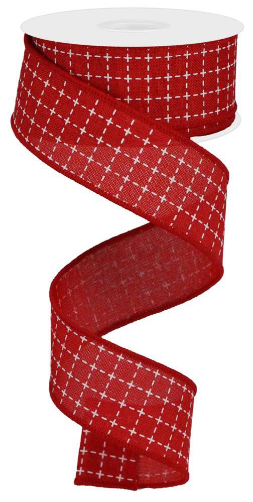 1.5" Red Check Ribbon - Designer DIY