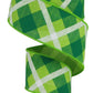 2.5" Lime & Emerald Green Plaid Ribbon - Designer DIY