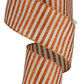 2.5" Natural with Orange Glitter Stripes Ribbon - Designer DIY