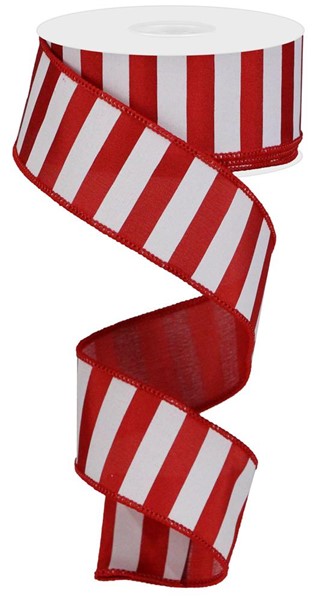 1.5" Red & White Stripe Ribbon - Designer DIY