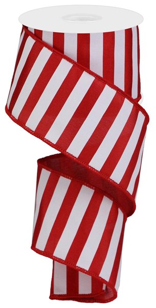 2.5" Red & White Stripe Ribbon - Designer DIY