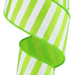 2.5" Lime Green & White Stripe Ribbon - Designer DIY