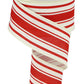 2.5" Ivory & Red Stripe Ribbon - Designer DIY