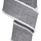 2.5" Gray with White Fluffy Edge Ribbon - Designer DIY
