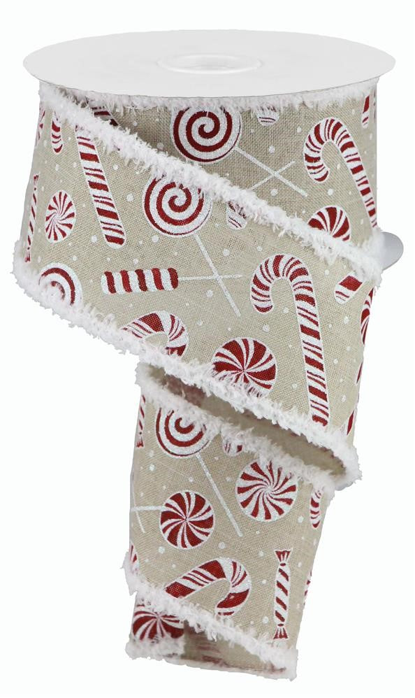 2.5" Candy Cane | Peppermint Ribbon - Designer DIY