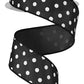 1.5" Black with White Polka Dot Ribbon - Designer DIY