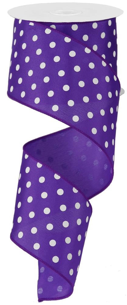 2.5" Purple Polka Dot Ribbon - Designer DIY