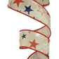1.5" Natural Patriotic Star Ribbon - Designer DIY