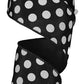 2.5" Black with White Polka Dot Ribbon - Designer DIY