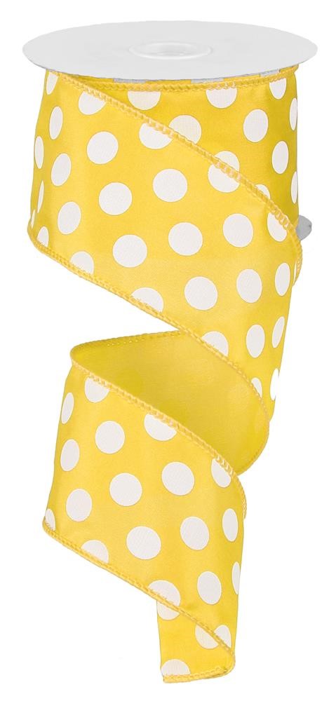2.5" Yellow Polka Dot Ribbon - Designer DIY