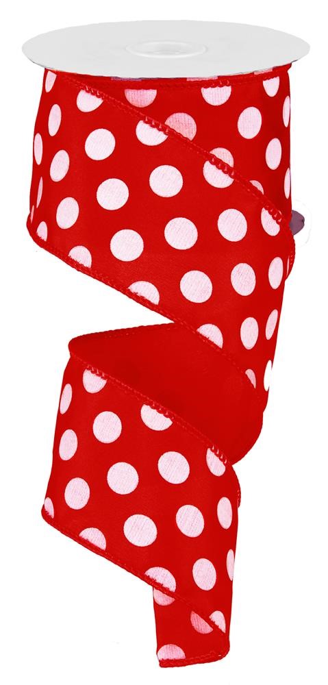 2.5" Red with White Polka Dot Ribbon - Designer DIY