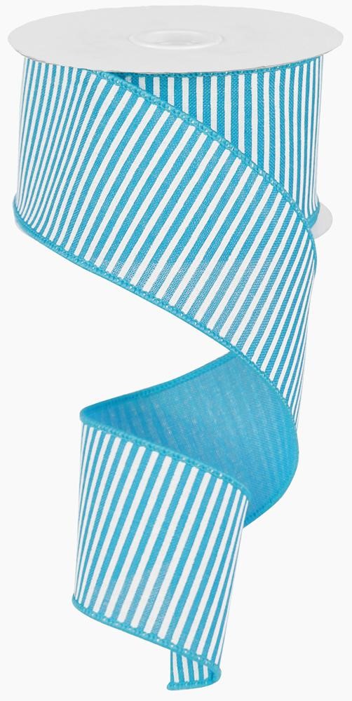2.5" Blue & White Thin Stripe Ribbon - Designer DIY