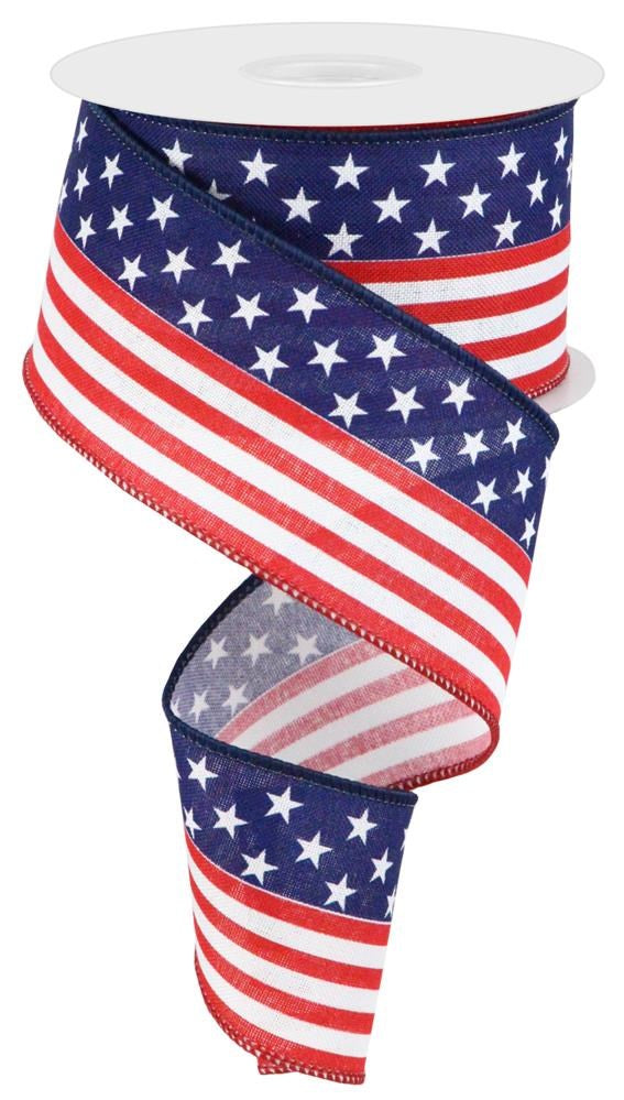 2.5" American Flag Ribbon - Designer DIY
