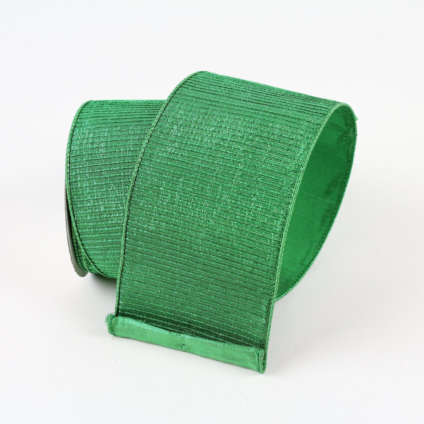 4" Green Pleated Metallic DESIGNER Ribbon - Designer DIY