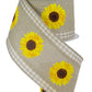 4" Natural Sunflower with Gingham Edge Ribbon - Designer DIY