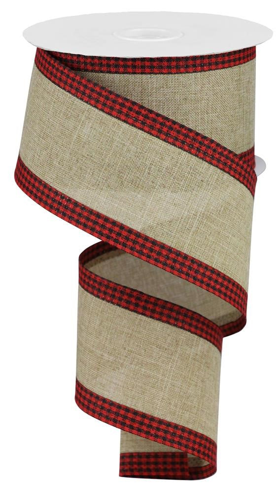 2.5" Red & Black Check Edge Ribbon - Designer DIY