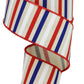 2.5" Ivory with Red White and Blue Stripe Ribbon - Designer DIY