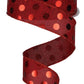 1.5" Burgundy with Red Metallic Dot Ribbon - Designer DIY