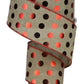 2.5" Natural with Red Metallic Polka Dot Ribbon - Designer DIY